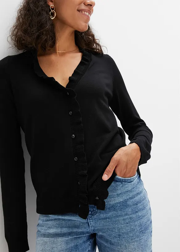 Cardigan in filato fine di misto viscosa fluente, bonprix