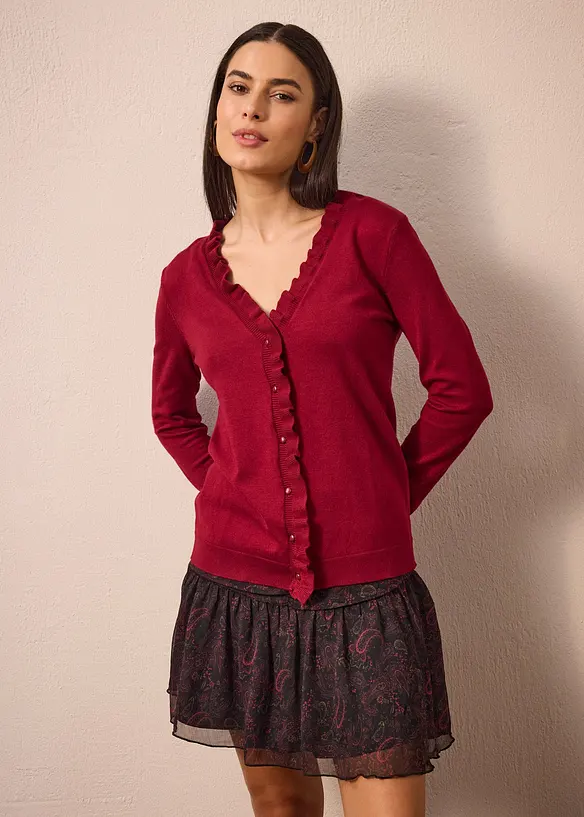 Cardigan in filato fine di misto viscosa fluente, bonprix