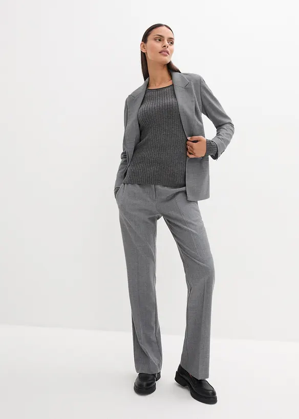 Maglione a costine in lana merino, bonprix