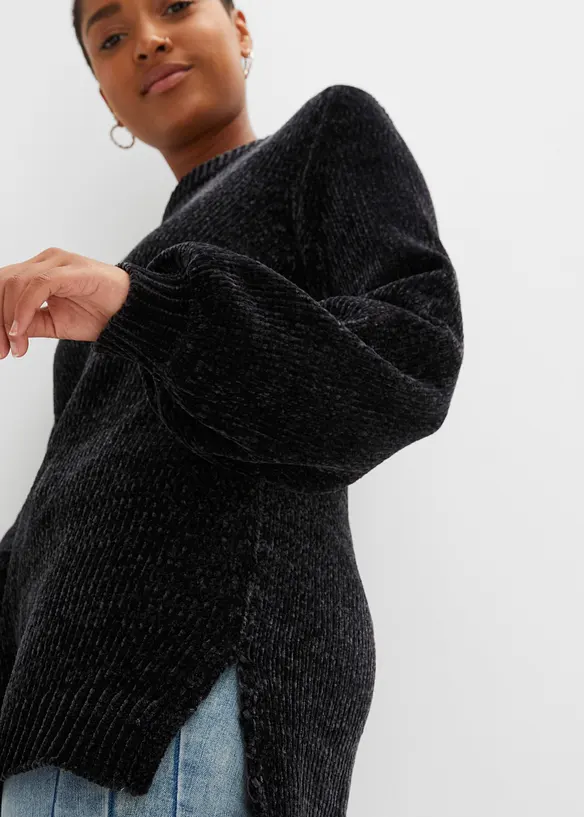 Maglione lungo in ciniglia, bonprix