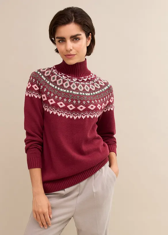 Maglione norvegese a collo alto, bonprix