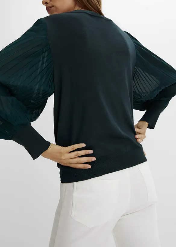 Maglione in filato fine di misto viscosa morbido, bonprix