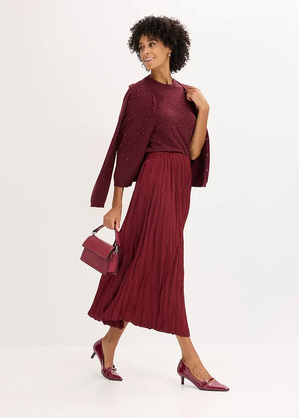 Maglioncino in filato fine a mezza manica con strass, bonprix