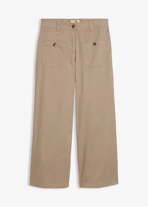 Pantaloni wide leg con cinta comoda, vita alta, bonprix