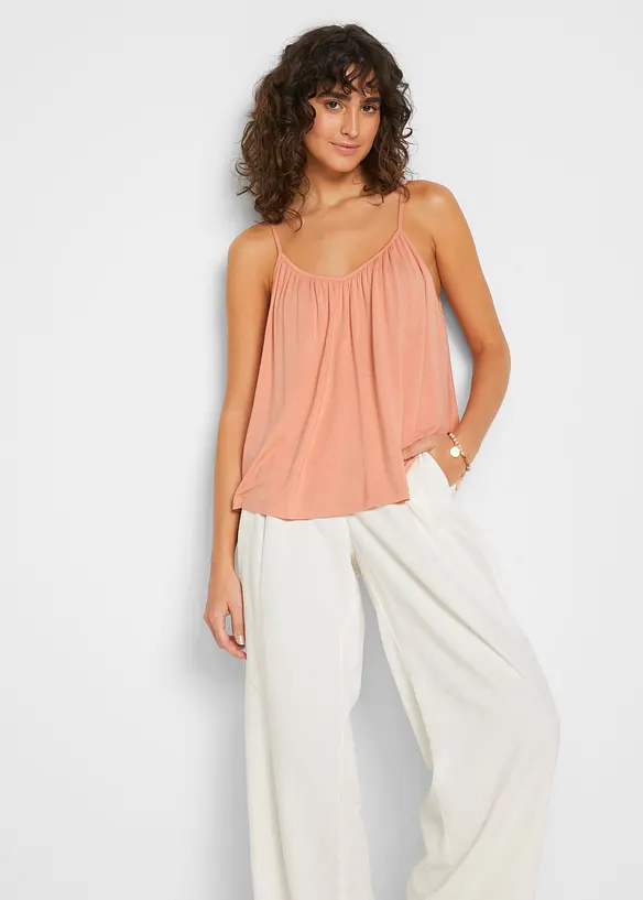 Top con spalline sottili in viscosa fluente, bonprix