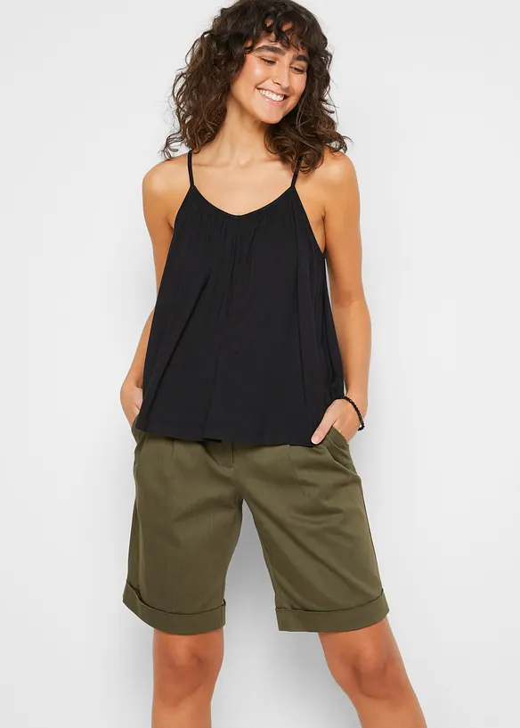 Top con spalline sottili in viscosa fluente, bonprix