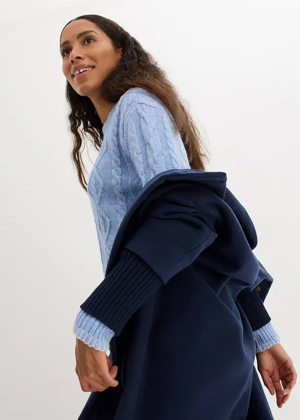 Maglione in filato grosso con lavorazione a trecce, bonprix