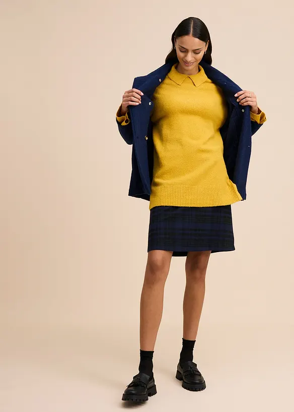 Maglione oversize a collo alto con spacchi laterali, bonprix