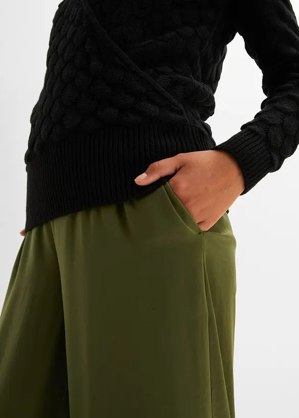 Maglione traforato con effetto a portafoglio, bonprix