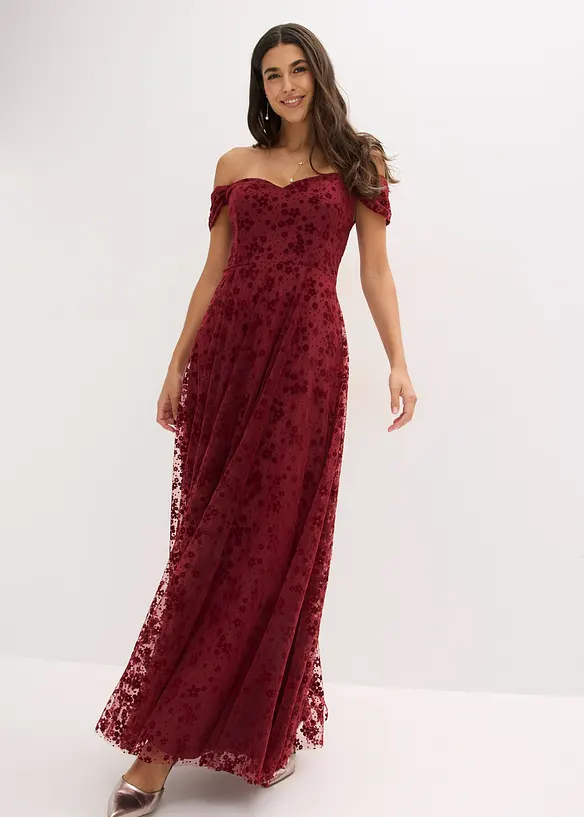 Abito da sera con meravigliosi ricami floreali, bonprix