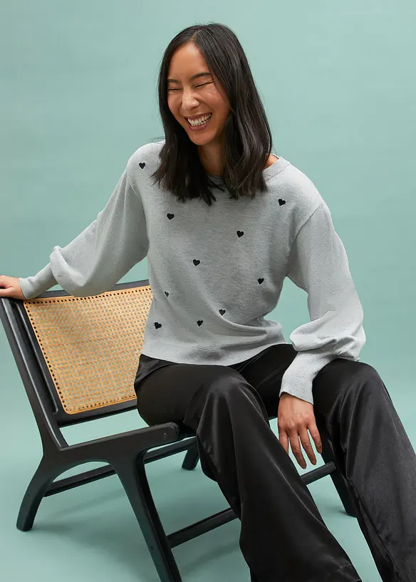 Maglione in filato fine di misto viscosa, bonprix