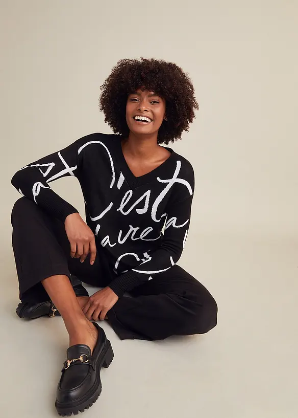 Maglione con scritta, bonprix