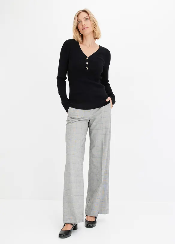 Maglione a coste con viscosa, bonprix