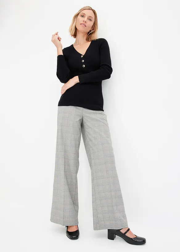 Maglione a coste con viscosa, bonprix