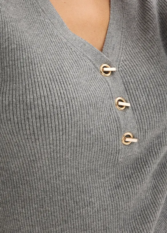 Maglione a coste con viscosa, bonprix