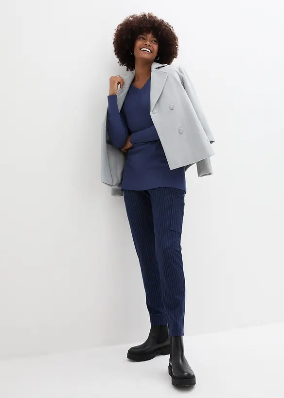 Caban con maniche in maglia, bonprix