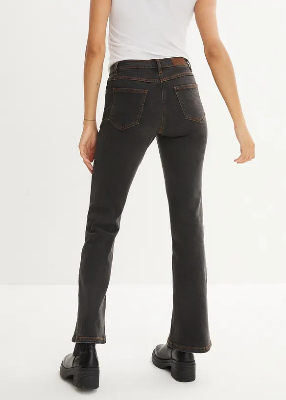 Jeans bootcut elasticizzati, vita alta, bonprix