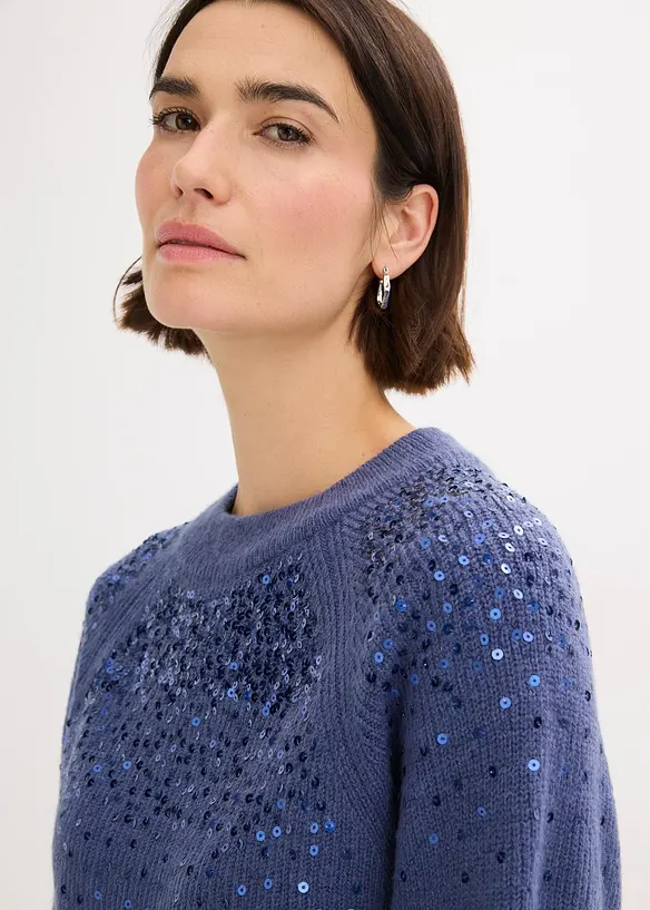 Maglione con paillettes, bonprix