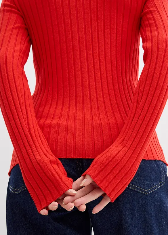 Maglia a coste in misto viscosa fluido, bonprix