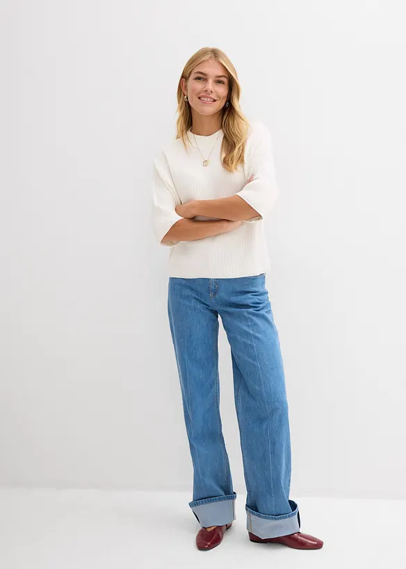 Maglione boxy in misto viscosa morbido, bonprix