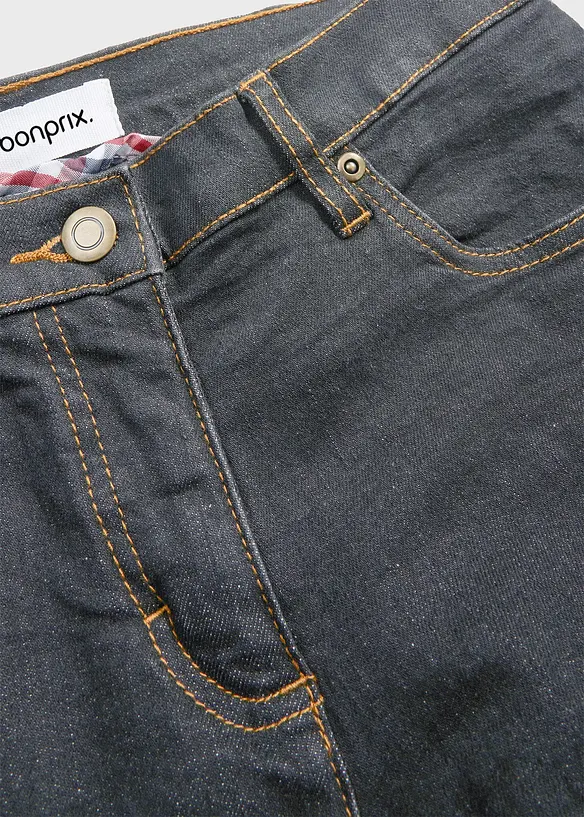 Jeans straight elasticizzati, vita media, bonprix