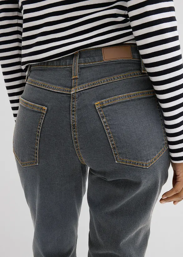 Jeans straight elasticizzati, vita media, bonprix