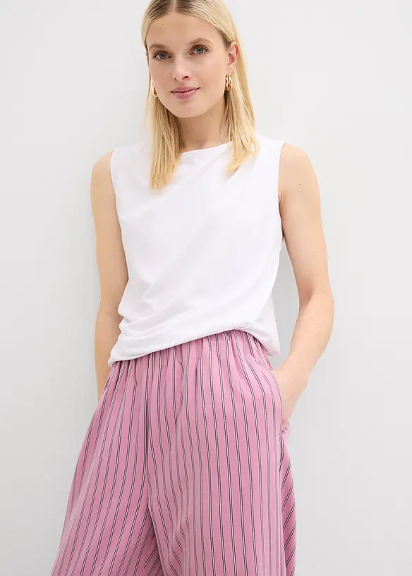 Pantaloni in tessuto fluente con elastico in vita, bonprix