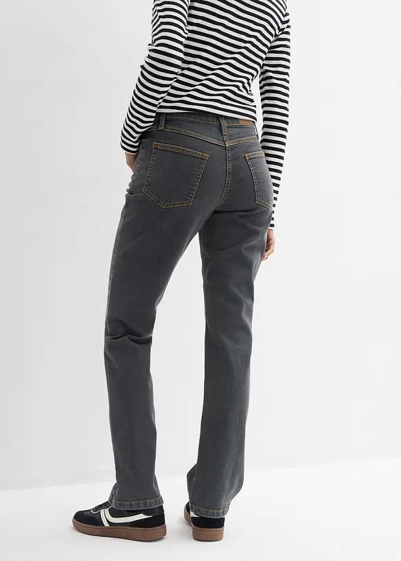 Jeans straight elasticizzati, vita media, bonprix