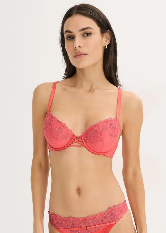 Reggiseno con coppe preformate e pizzo floreale, bonprix