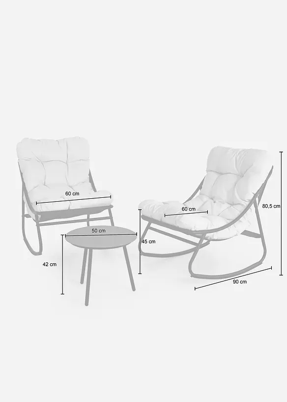 Tavolo e sedie da giardino (set giardino 3 pezzi), bonprix