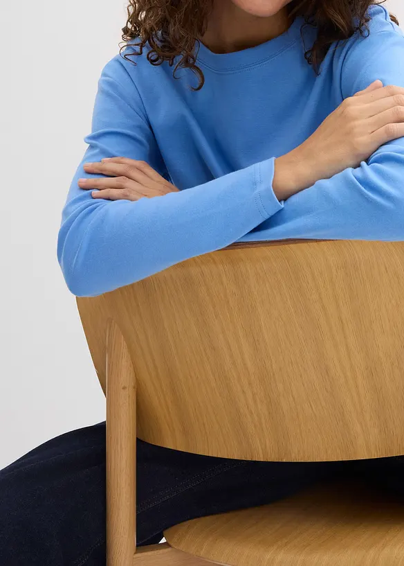 Maglia a maniche lunghe in puro cotone biologico pesante, bonprix