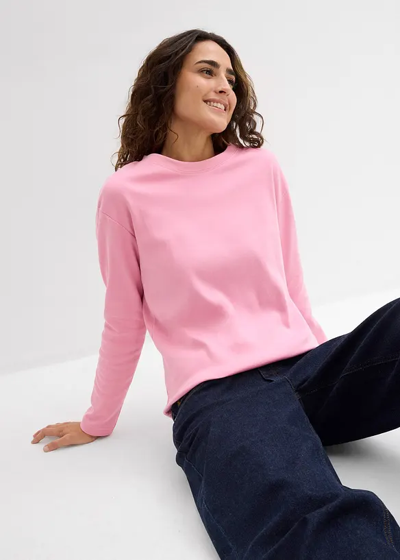Maglia a maniche lunghe in puro cotone biologico pesante, bonprix