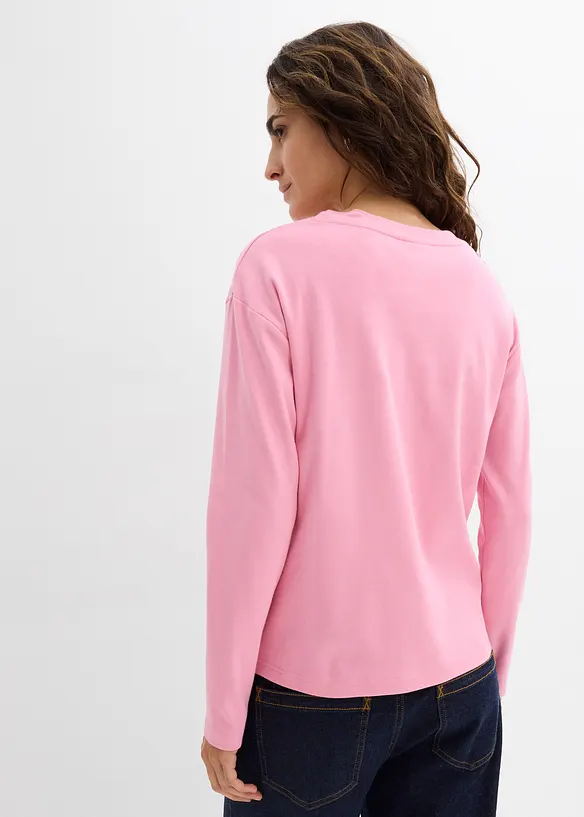 Maglia a maniche lunghe in puro cotone biologico pesante, bonprix