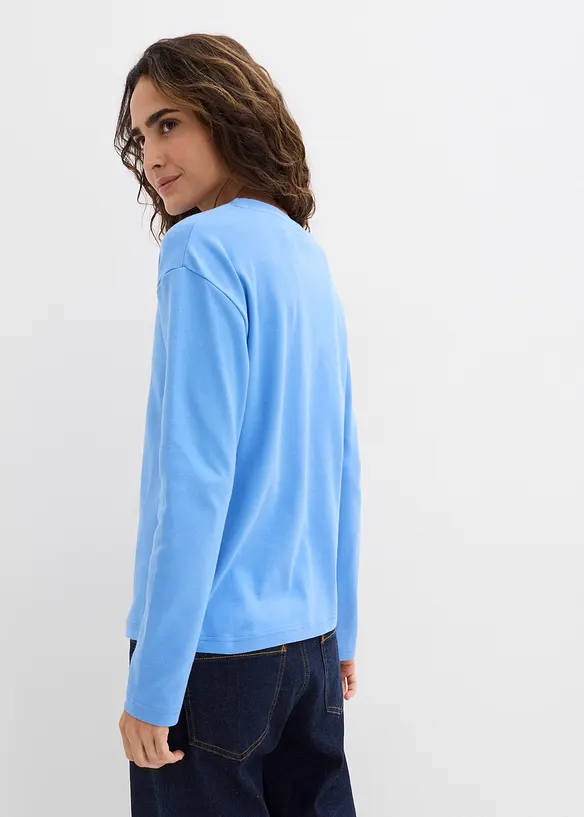 Maglia a maniche lunghe in puro cotone biologico pesante, bonprix