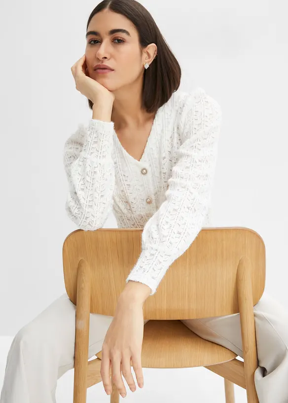 Cardigan con bottoni gioiello, bonprix