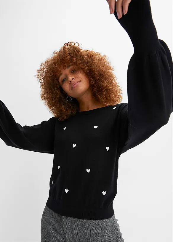 Maglione in filato fine di misto viscosa, bonprix