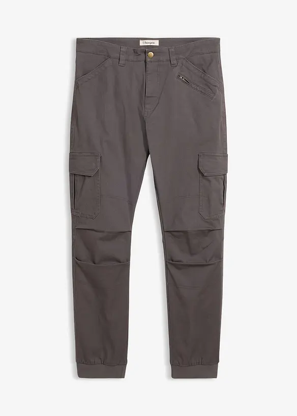 Pantaloni cargo relaxed fit in puro cotone, tapered, bonprix