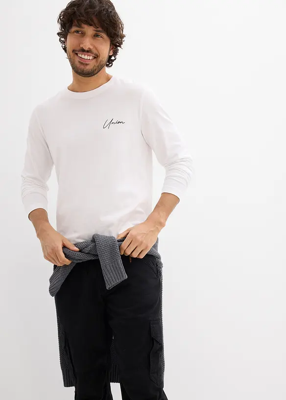 Maglia elasticizzata a maniche lunghe, slim fit, bonprix