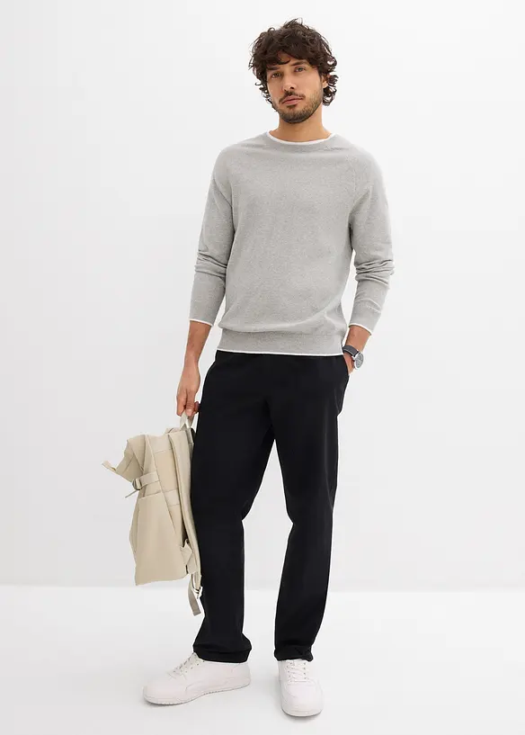 Pantaloni chino in puro cotone, relaxed fit, bonprix