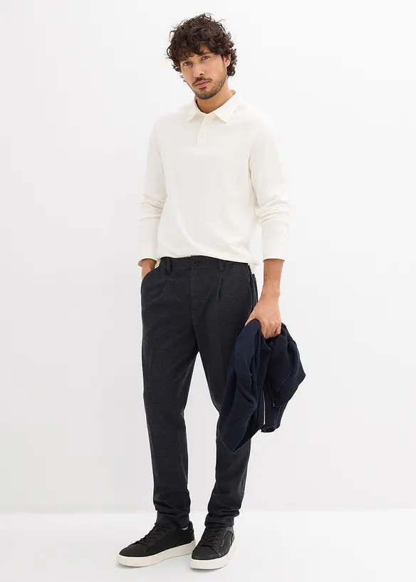 Polo a maniche lunghe in cotone morbidissimo, regular fit, bonprix