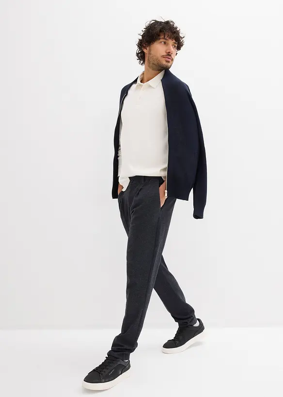 Polo a maniche lunghe in cotone morbidissimo, regular fit, bonprix