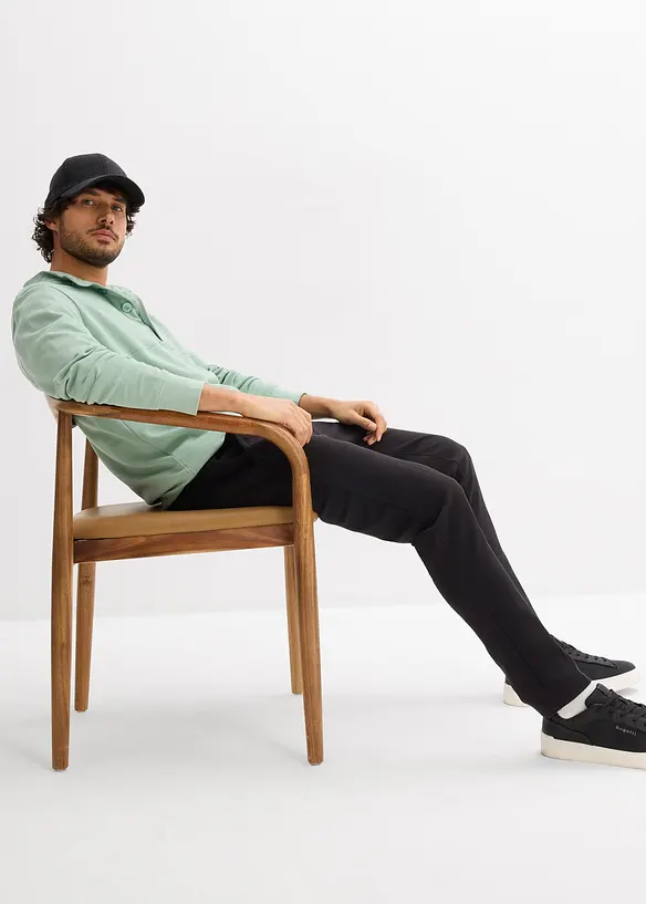 Pantaloni in piquet di cotone elasticizzato, slim fit, bonprix