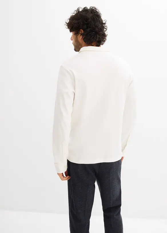 Polo a maniche lunghe in cotone morbidissimo, regular fit, bonprix