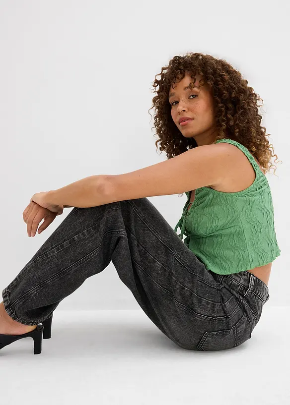 Jeans barrel super soft, vita media, bonprix