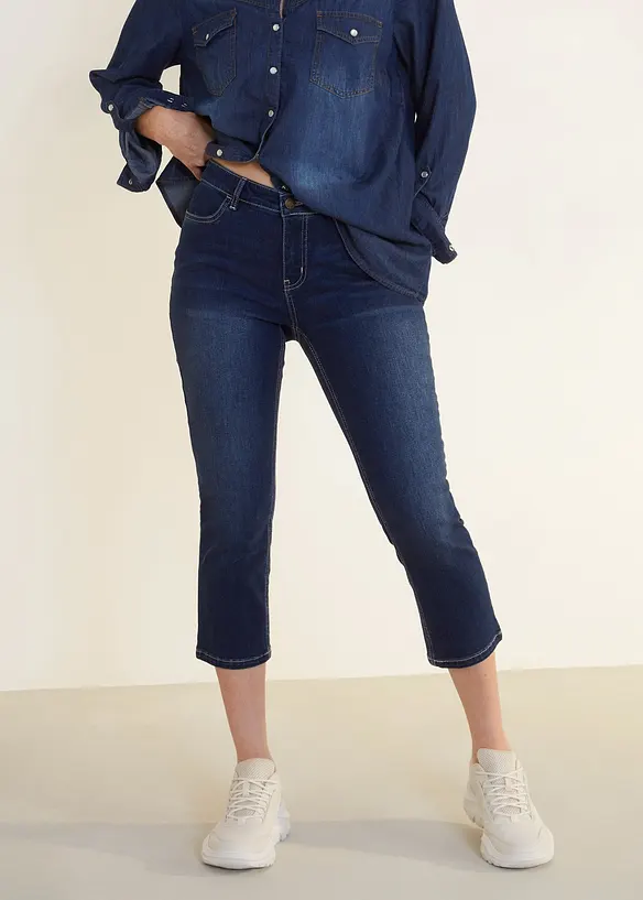 Jeans cropped elasticizzati comfort, bonprix