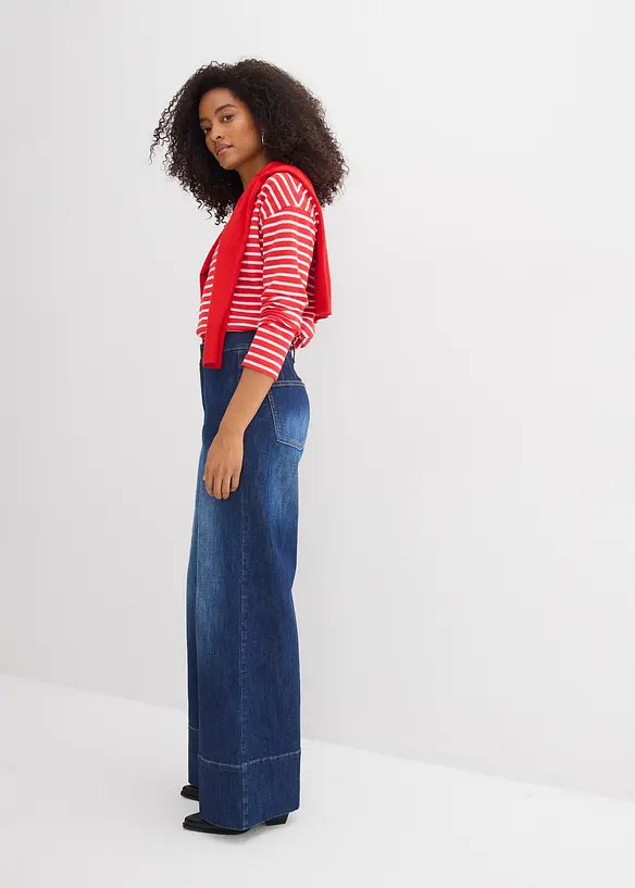 Jeans wide leg, vita alta, bonprix