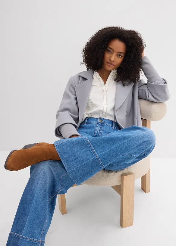 Jeans wide leg, vita alta, bonprix