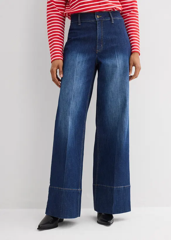 Jeans wide leg, vita alta, bonprix