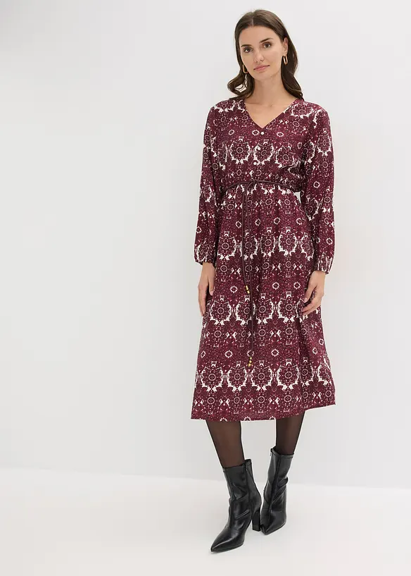 Abito midi in misto viscosa morbido, bonprix