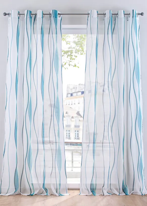 Tenda trasparente con fantasia ondulata (pacco da 1), bonprix